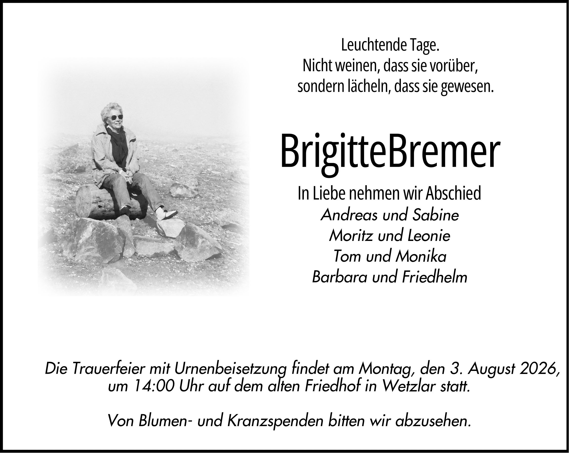 Wir trauern um Brigitte Bremer
